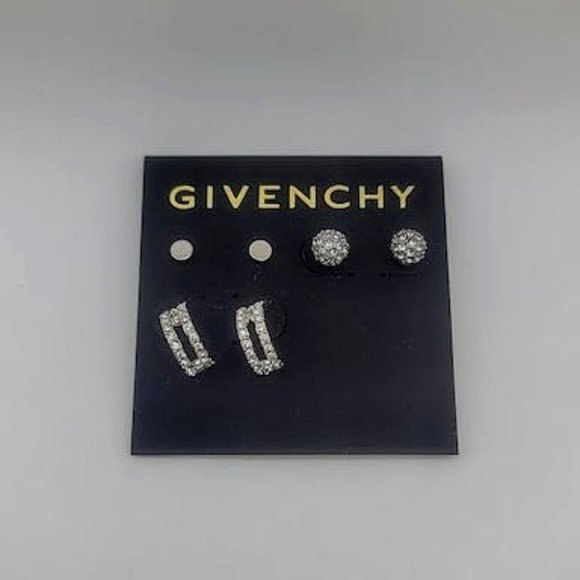GIVENCHY 3-PC. Set Crystal & Hoop Earrings – Rhodium - Picture 1 of 1